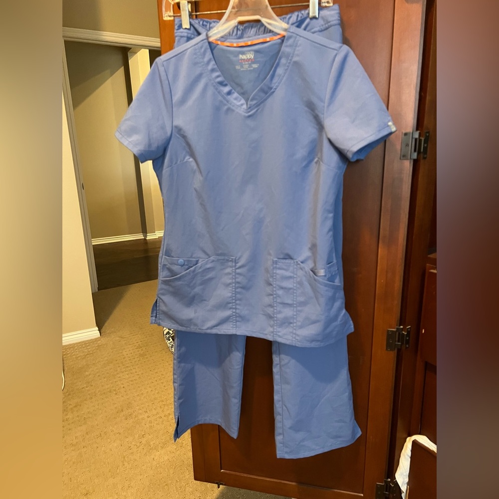 Code Happy Light Blue Scrubs